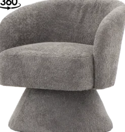 Fotele Wypoczynkowe-CN-259 Fotel obrotowy Lizbona 29 (boucle grafit)