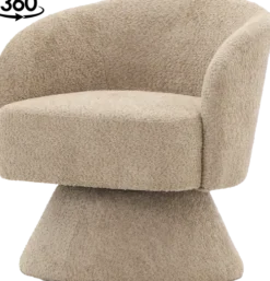 Fotele Wypoczynkowe-CN-259 Fotel obrotowy Lizbona 29 (boucle cappuccino)