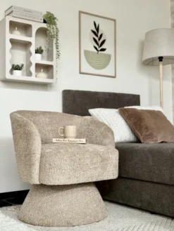 Fotele Wypoczynkowe-CN-259 Fotel obrotowy Lizbona 29 (boucle cappuccino)