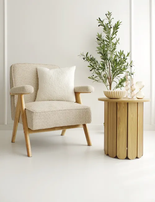 Fotele Wypoczynkowe-CN-220 Fotel Vintage 25 (boucle beżowy)