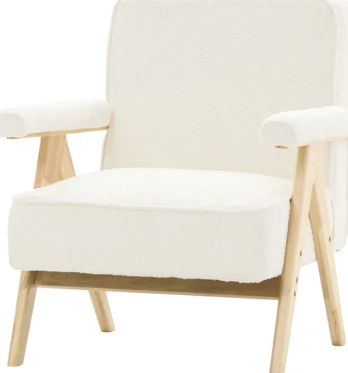 Fotele Wypoczynkowe-CN-220 Fotel Vintage 25 (boucle kremowy)
