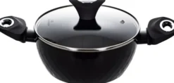 Patelnie I Garnki-PL-2 Garnek z pokrywką Valdinox czarny (śr.20cm)