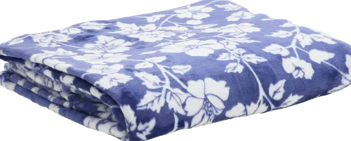 Koce-CN-238 Koc flanelowy Blue Flowers 36 (granatowy/biały)