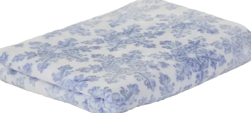 Koce-CN-238 Koc flanelowy Snow 38 (biały/niebieski)