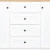 Komody|Komody Z Drzwiczkami-Bodzio Komoda z drzwiczkami i czterema szufladami Toskania (biały/dąb Soma ciemny)