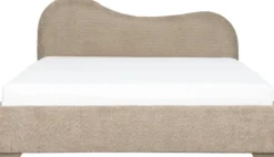 Łóżka|Łóżka-Bodzio Łóżko tapicerowane 180 Cloudi (boucle cappuccino) ze stelażem i pojemnikiem