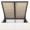 Łóżka|Łóżka Jednoosobowe-Bodzio Łóżko tapicerowane 120 Mindy (sztruks beż) ze stelażem i pojemnikiem