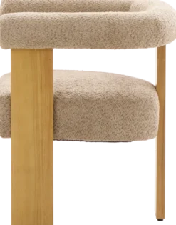 Krzesła Do Jadalni-CN-280 Krzesło drewniane Velu 43 (boucle cappuccino/jasne drewno)