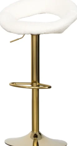 Krzesła Barowe (Hokery)-CN-88 Krzesło-hoker ROJAL (kremowy/złoty)