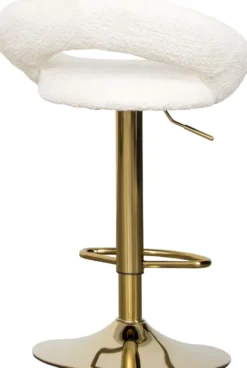 Krzesła Barowe (Hokery)-CN-88 Krzesło-hoker ROJAL (kremowy/złoty)