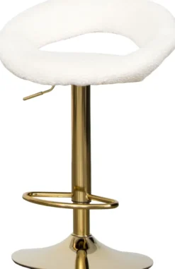 Krzesła Barowe (Hokery)-CN-88 Krzesło-hoker ROJAL (kremowy/złoty)