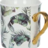 Kubki, Filiżanki I Miski-CN-177 Kubek ceramiczny Cindy (biały - liście)