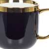 Kubki, Filiżanki I Miski-CN-176 Kubek ceramiczny Cindy 83 (czarny ze złotym paskiem)
