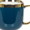 Kubki, Filiżanki I Miski-CN-176 Kubek ceramiczny Cindy 83 (granatowy ze złotym paskiem)