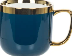Kubki, Filiżanki I Miski-CN-176 Kubek ceramiczny Cindy 83 (granatowy ze złotym paskiem)