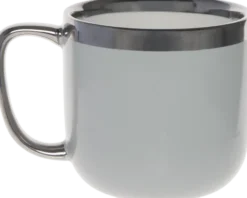 Kubki, Filiżanki I Miski-CN-176 Kubek ceramiczny Cindy 83 (szary ze srebrnym paskiem)