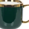 Kubki, Filiżanki I Miski-CN-176 Kubek ceramiczny Cindy 83 (zielony ze złotym paskiem)