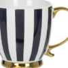 Kubki, Filiżanki I Miski-CN-177 Kubek ceramiczny Rayas biały w czarne pasy