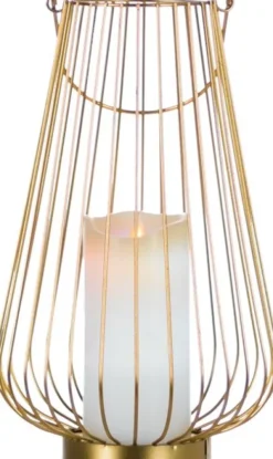 Lampki Nocne, Lampiony I Świece|Latarenki Do Salonu-CN-6 Lampion duży Marilena (złoty)