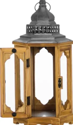 Lampki Nocne, Lampiony I Świece|Latarenki Do Salonu-CN-6 Lampion mały Dori (drewno)