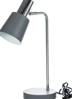 Lampki Nocne, Lampiony I Świece-CN-101 Lampka na biurko Boston 6 (szaro/srebrny)