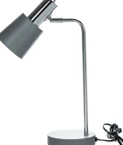 Lampki Nocne, Lampiony I Świece-CN-101 Lampka na biurko Boston 6 (szaro/srebrny)