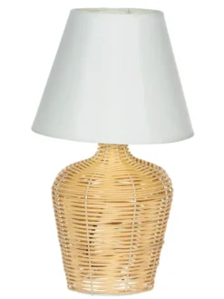 Lampki Nocne, Lampiony I Świece-CN-33 Lampka nocna Naturos 13 (rattan/biały)