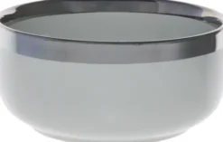 Kubki, Filiżanki I Miski-CN-176 Miseczka ceramiczna Cindy 83 szara ze srebrnym paskiem