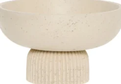 Dekoracje - Ozdoby-CN-216 Miska na nóżce mała Stone 28 (beżowy)