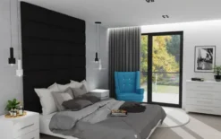 Panele Tapicerowane|Panele Tapicerowane Prostokątne-Bodzio Panel tapicerowany (dekoracyjny) 30x60cm (Plusz czarny)