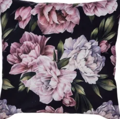 Poszewki Na Poduszki 45X45|Poduszki I Poszewki-CN-55 Poszewka Peony 117 (czarna w kwiaty)