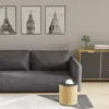 Meble Do Salonu-Bodzio Salon - kanapa Softina (boucle grafit) i kolekcja Floryda (grafit/dąb soma ciemny)