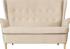 Sofy I Kanapy|Sofy Nierozkładane-Bodzio Sofa 2-osobowa Werina (plusz beż)