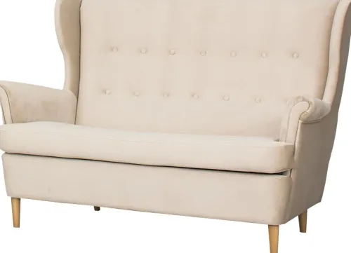 Sofy I Kanapy|Sofy Nierozkładane-Bodzio Sofa 2-osobowa Werina (plusz beż)