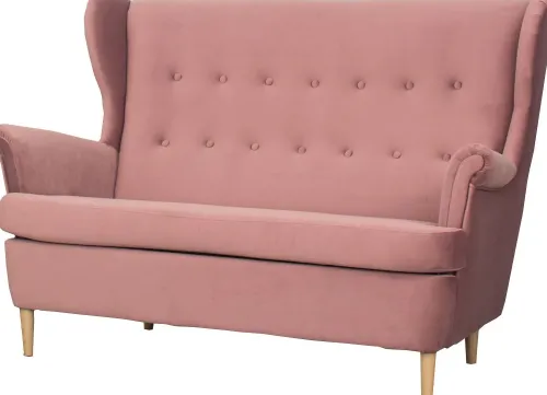 Sofy I Kanapy|Sofy Nierozkładane-Bodzio Sofa 2-osobowa Werina (plusz brudny róż)