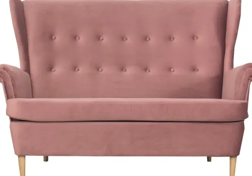 Sofy I Kanapy|Sofy Nierozkładane-Bodzio Sofa 2-osobowa Werina (plusz brudny róż)