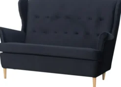 Sofy I Kanapy|Sofy Rozkładane-Bodzio Sofa 2-osobowa Werina (plusz czarny)