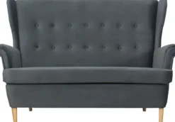 Sofy I Kanapy|Sofy Nierozkładane-Bodzio Sofa 2-osobowa Werina (plusz grafit)