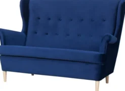 Sofy I Kanapy|Sofy Nierozkładane-Bodzio Sofa 2-osobowa Werina (plusz granat)