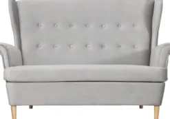 Sofy I Kanapy|Sofy Nierozkładane-Bodzio Sofa 2-osobowa Werina (plusz srebrzysty)