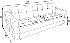 Sofy I Kanapy|Sofy Rozkładane-Bodzio Sofa Paris (plusz srebrzysty)