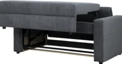 Sofy I Kanapy|Sofy Rozkładane-Bodzio Sofa rozkładana Milano (sztruks grafit)