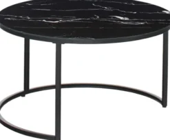 Stoliki|Stoliki I Ławy Do Salonu-CN-160 Stolik kawowy 80cm Marbi 9 (czarny-marmur)