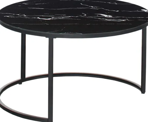 Stoliki|Stoliki I Ławy Do Salonu-CN-160 Stolik kawowy 80cm Marbi 9 (czarny-marmur)