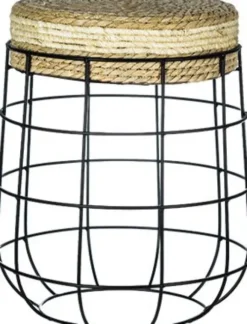 Stoliki|Stoliki-CN-94 Stolik metalowy Flora 8 z blatem z trawy hiacyntowej