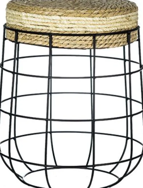Stoliki|Stoliki-CN-94 Stolik metalowy Flora 8 z blatem z trawy hiacyntowej