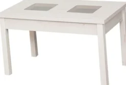 Stoliki|Stoliki-Bodzio Stolik prostokątny ze szkłem 100cm (dąb Soma perłowy)