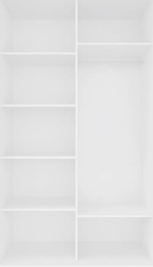 Szafy Z Lustrem|Wysokie Szafy-Bodzio Szafa przesuwna 120 cm lustra (biały połysk)