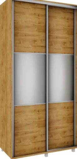 Wysokie Szafy|Szafy Z Lustrem-Bodzio Szafa przesuwna lustra 100cm (dąb soma ciemny)