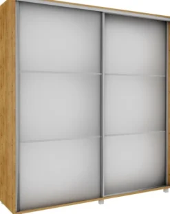 Wysokie Szafy|Szafy Z Lustrem-Bodzio Szafa przesuwna 3xlustra 200cm (dąb Soma ciemny)